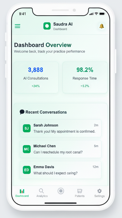 Saudra AI Mobile Dashboard